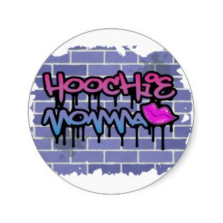 hoochie mama graffiti  design  round sticker