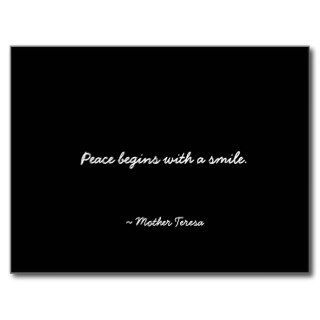 Peace begins with a smile   postcard