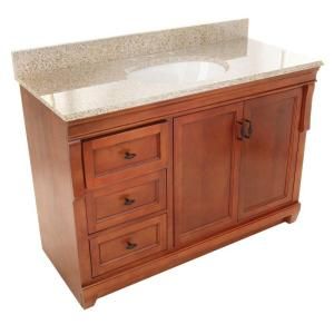 Foremost Naples 49 in. W x 22 in. H Vanity with Left Drawers in Warm Cinnamon with Granite Vanity Top in Beige NACABGL4922