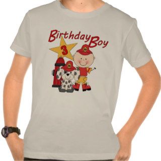 Boys 3rd Birthday Fireman Birthday T shirts