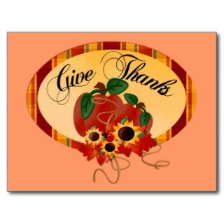 Give Thanks Thanksgiving Day Post Card