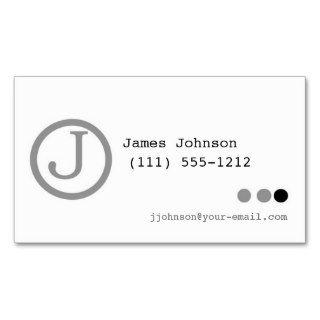 Monogram Typewriter Key Business Card   letter J