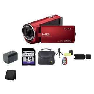 Sony HDR CX220 8.9MP HD Handycam Red Camcorder 16GB Bundle Sony Digital Camcorders