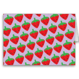 Kawaii Strawberry Greeting Card
