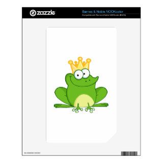 King Frog Frogs Crown Green Cute Cartoon Animal Skin For NOOK Color