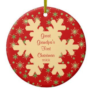 Great Grandpa's First Christmas Snowflake Ornament