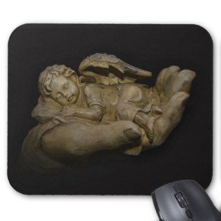 Baby Angel Wings Sleeping in Hand Mouse Mat