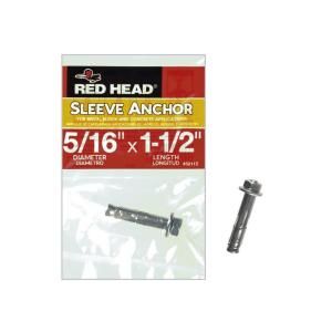 Red Head 5/16 in. x 1 1/2 in. Zinc Plated Steel Hex Head Sleeve Anchor 50112
