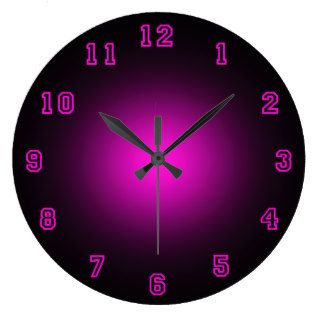 Pink Neon 10.75" Round Wall Clock