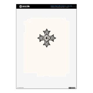 Coptic Cross in Black on Cream Background iPad 3 Skin