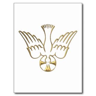 Golden Descent of The Holy Spirit Symbol Post Cards
