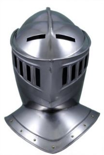 RedSkyTrader Mens Closed Knight Armor Helmet One Size Fits Most Metallic Clothing