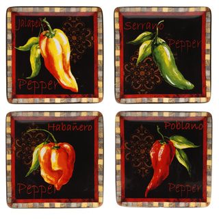 Certified International Chili Pepper Canape Plate (Set of 4) Certified International Plates