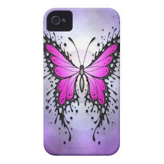 Purple Splatter Butterfly iPhone 4 Case