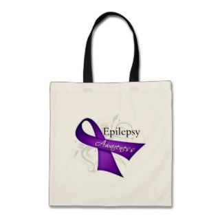 Scroll Ribbon   Epilepsy Awareness Canvas Bag