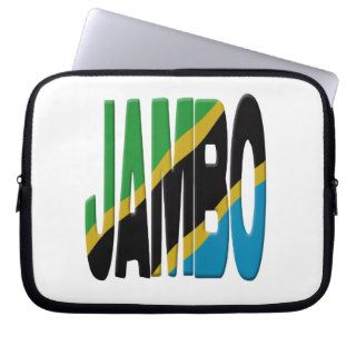 Jambo Swahili   Tanzania flag Laptop Sleeve