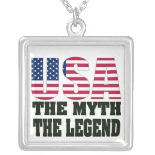 USA The Myth The Legend Sterling Silver Plate Neck Custom Jewelry