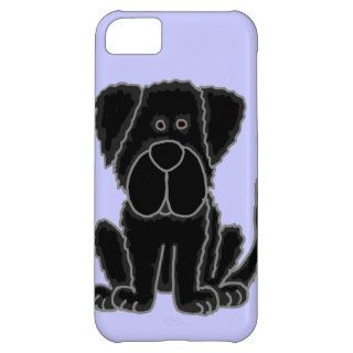 Funny Black Newfoundland Puppy Dog Art iPhone 5C Cases