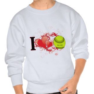 l love Softball Pullover Sweatshirts