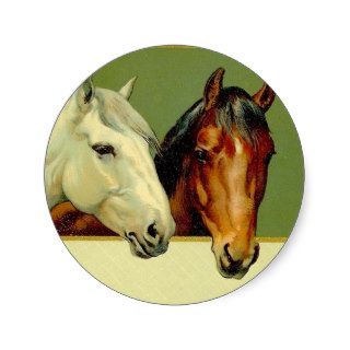 Country Vintage Show Horses Stickers
