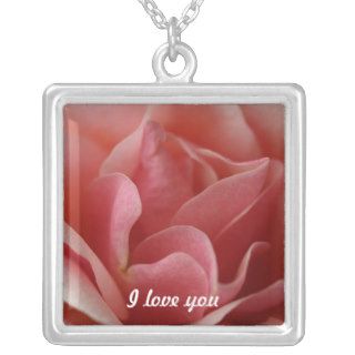 Beautiful Pink Rose Petals I Love You Jewelry