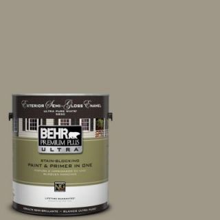 BEHR Premium Plus Ultra 1 gal. #PPU8 20 Dusty Olive Semi Gloss Enamel Exterior Paint 585401