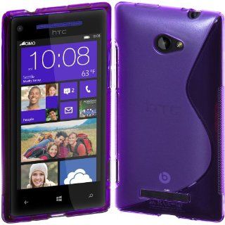 Cimo S Line Back Case Flexible TPU Cover for HTC Windows Phone 8X   Purple Cell Phones & Accessories