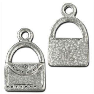 17mm Silver Dotted Purse Charms