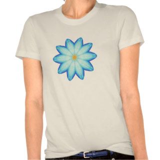 Abstract Blue Lotus Flower Painting Tshirt