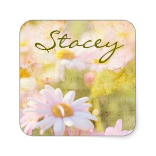 Song of Spring I   Lovely Pale Pink Daisies Asters Square Sticker