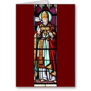 Pope Saint Gregory the Great   Stained Glass Greeting Card
