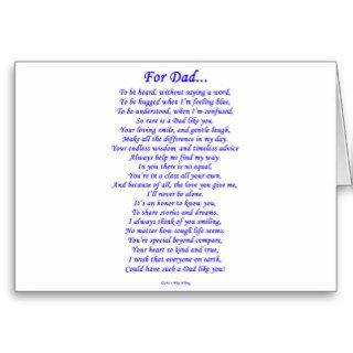 For Dad Poem Cards