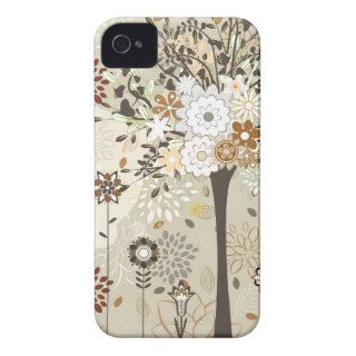 Whimsical trees and flowers iphone 4 case