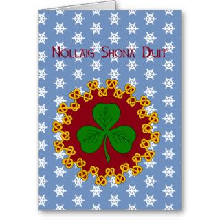 Shamrock and Knotwork Christmas Card