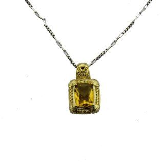 Jade Angel Yellow Gold Plated 925 Silver 8x10mm Oval Created Citrine Pendant Color Yellow Jewelry