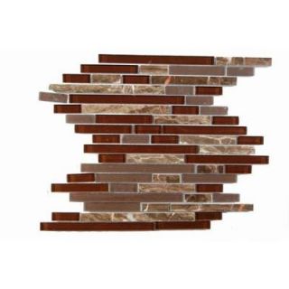 Splashback Tile 12 in. x 12 in. Marble And Glass Mosaic Floor and Wall Tile DISCONTINUED TEMPLE BREW PUB