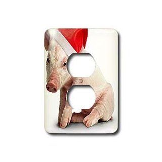 3dRose lsp_4574_6 Christmas Pig 2 Plug Outlet Cover   Outlet Plates  
