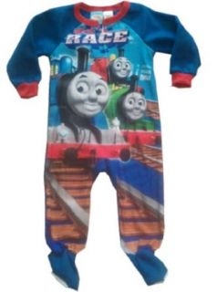 THOMAS THE TANK ENGINE   Let's Race   Adorable Blue / Red Footed Pajamas   size X Large (18 24M) Clothing