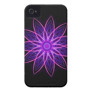Fractal Flower Purple   Floral Mandala Star Case Mate iPhone 4 Case