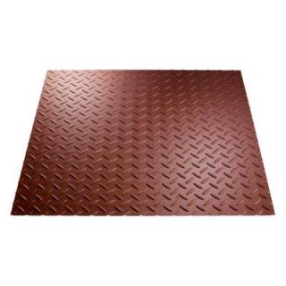 Fasade 4 ft. x 8 ft. Diamond Plate Argent Copper Wall Panel S66 10