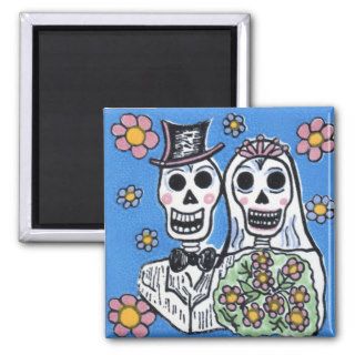 Day of the Dead Bride and Groom Magnets