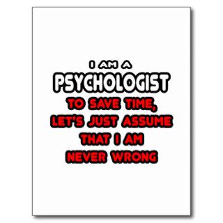 Funny Psychologist T Shirts and Gifts Post Cards