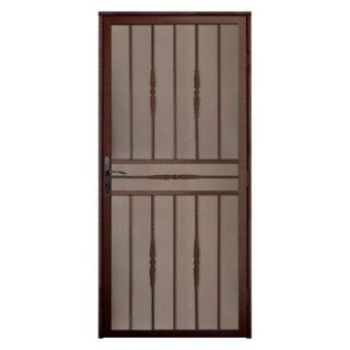 Unique Home Designs Cottage Rose 36 in. x 80 in. Copper Recessed Mount Steel Security Door with Expanded Metal Screen and Bronze Hardware SDR06000361151