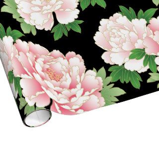 Elegant Pink Peonies Vintage Floral Pattern Gift Wrap Paper