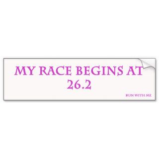 My Race Begins Bumper Sticker