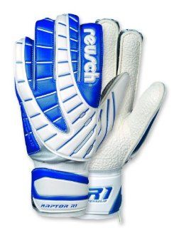 Reusch 1970730 Raptor R1 Soccer Glove (White/Blue   Size 6)  Soccer Goalie Gloves  Sports & Outdoors