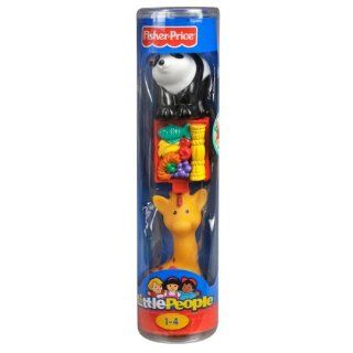 Fisher Price Little People Zoo Animals in Tube Giraffe and Panda Toys & Games