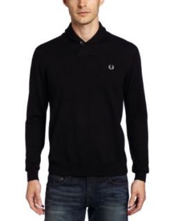 Fred Perry Men's Shawl Neck Sweater, Black, Large at  Mens Clothing store