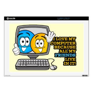 Funny Computer Friends Skin 17" Laptop Decals