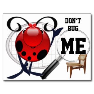 Ladybug empty chair and spy glass post card
